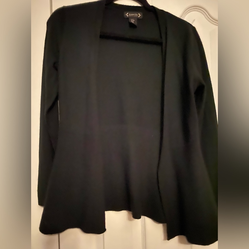 Nannette Lepore Extra fine Merino blend black cardigan